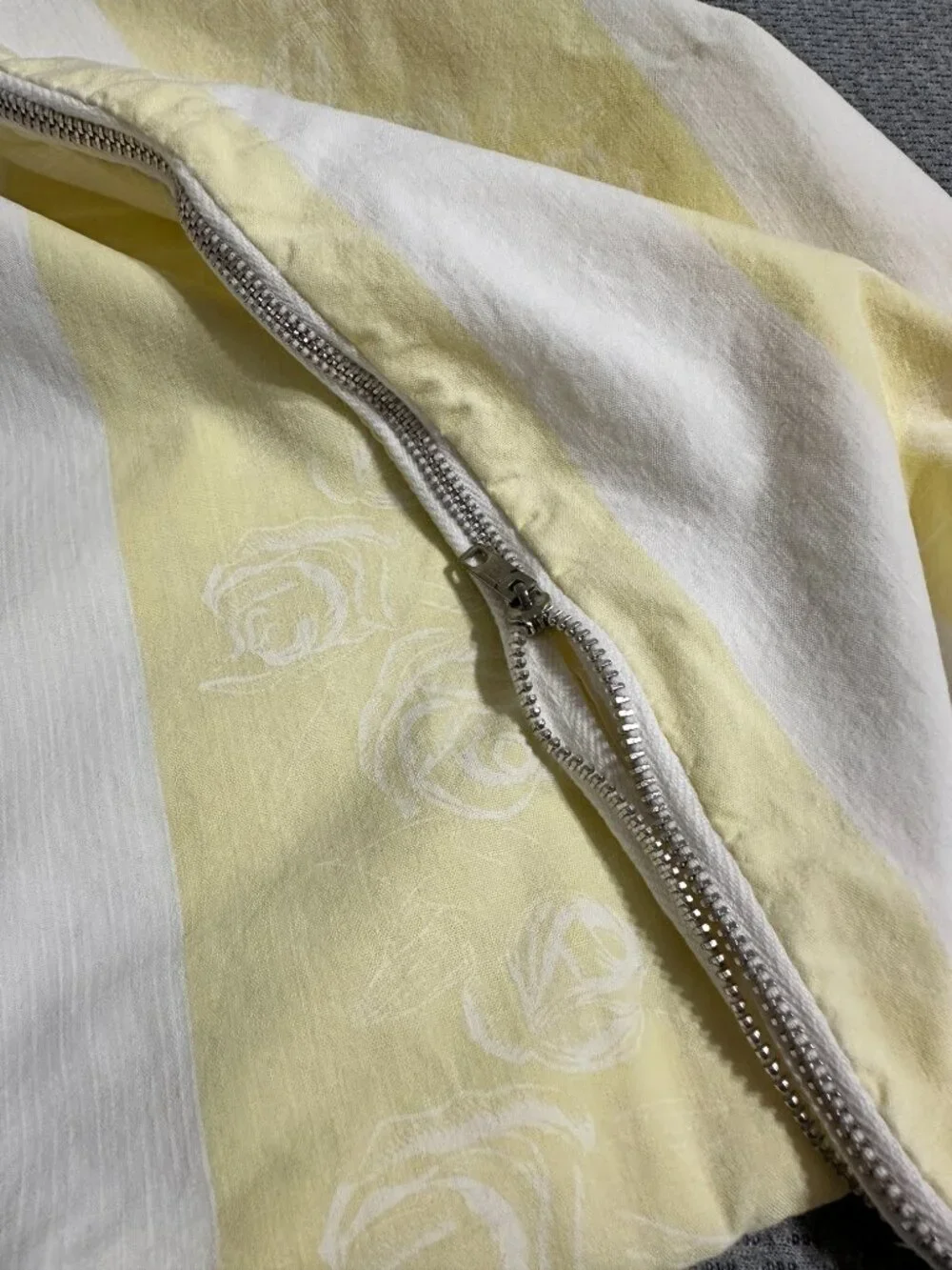 1950s Vintage Cotton Ticking Pillow Zippered Cover Freund Manhattan Cottagecore